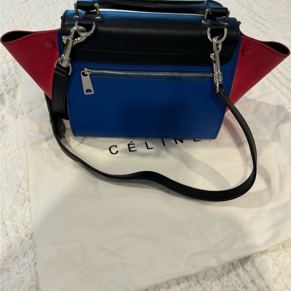 Celine  trapeze bag, blue, red and black - Picture 5 of 11